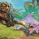 A Tiny Tina's Wonderland hero faces a dragon with a crossbow.